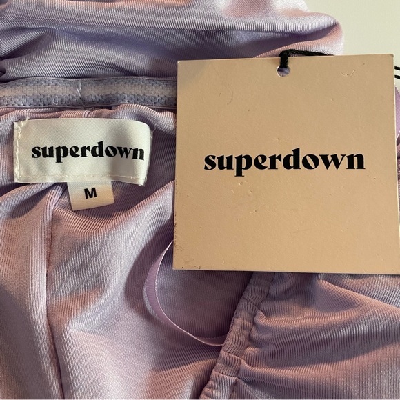 New! Superdown Purple Superdown Vivienne Ruched Mini Dress NWT 20230 - Picture 5 of 8